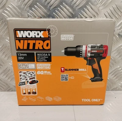 WORX Powershare Cordless Slammer Hammer Drill 20V 60Nm BODY ONLY WX354.9 - Image 1 of 2