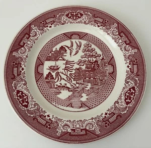 Vintage 10" Red Willow Ware by Royal China Plate Serviceware Underglaze - Picture 1 of 14