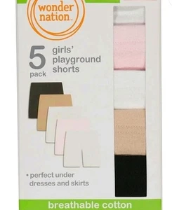 Wonder Nation Girls 5 Pair Playground Shorts Multi Size M - Picture 1 of 4