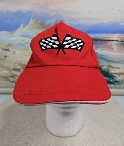 Mütze Karierte Flagge Racing Strapback rot Kappe langer Schirm - Bild 1 von 7