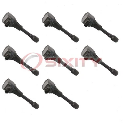 8 pc Hitachi Front Ignition Coils for 2014-2018 INFINITI Q70 5.6L V8 Spark ph - Image 1 of 4