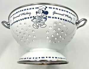 Vintage 70er Disney Gourmet Mickey Mouse Emaille Metall Sieb blau & weiß 8,75" - Bild 1 von 10