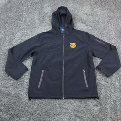 Chaqueta FC Barcelona Para Hombre 2XL Azul Marino Con Capucha Cremallera Completa Softshell Barça La Liga Nueva Con Etiquetas Foto 1 de 4