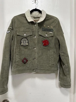 Superdry Chaqueta polar Sherpa de pana verde talla 8 Foto 1 de 4