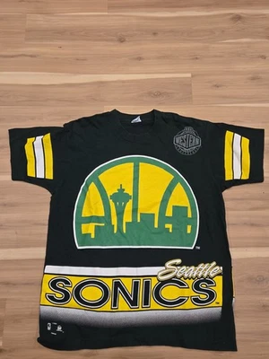 Seattle Super Sonics Raro De Colección Años 90 Salem Ropa Deportiva Estampado Completo NBA Talla L Foto 1 de 4