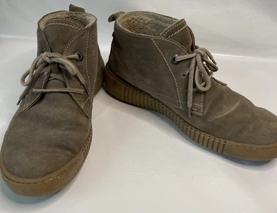 Josef Seibel Maren 2 棕色麂皮绒靴 Chukka 皮革夏尔巴内衬 39 8.5 — 第 1/4 张图片