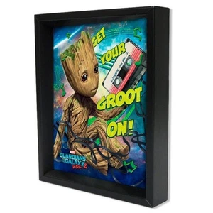 Marvel Groot Guardians Vol. Arte de pared 2 cajas de sombras lenticulares 3D 9,25" x 11,25" - Imagen 1 de 3