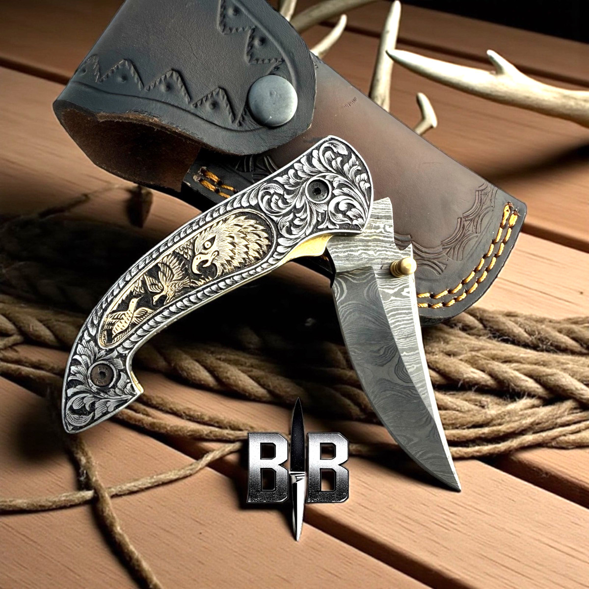 Gold collectible modern custom u0026 handmade folding knives for sale ...