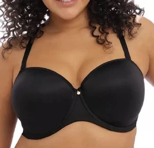 ELOMI Smooth Full Figure Strapless Underwire Bra 4300 Black New Size 38I - Picture 1 of 7