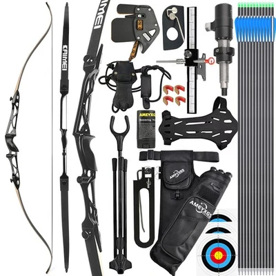 66" 68" 70" Archery Recurve Bow Takedown 12-40lbs Limbs Adult Target Shooting - Image 1 of 4