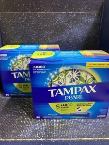 2 X Tampax Pearl Tampons With Leak Guard, Super Absorbency, Unscented, 50ct each - Bild 1 von 6
