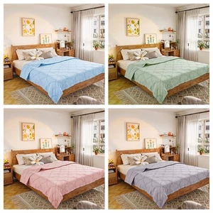 Double Sided Cool Summer Quilt Cooler Quilt Blanket For Sleep Single Double King - Picture 1 of 20