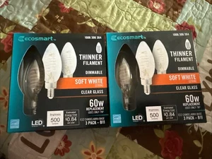 ECOSMART 40 Watt Soft White LED Dimmable E12 Candelabra Base B11 (2-3 packs) - Picture 1 of 2