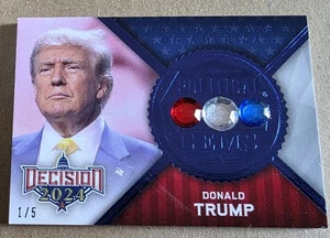 Decision 2024 Political Gems Donald Trump Blue Foil # PG27 #'d 1/5 - Picture 1 of 4