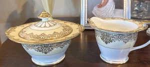 Guirnalda Noritake Crema Elevada y Crema Dorada y Azúcar Cubierta Excelente Aspecto - Imagen 1 de 15