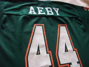 VINTAGE MIAMI HURRICANES JERSEY AEBY MED 42-44 - Picture 1 of 8