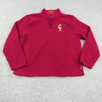 Chaqueta Disney Pooh Mujer Mediana Roja Rosa Vellón Imagen Frontal 1/4 Cremallera Manga Larga Foto 1 de 4