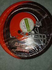 Vintage Cleveland Browns Party Paper Plates. 2007 Stamp. Hallmark Lot Of 32. New