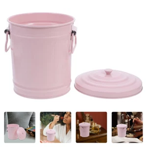 Trash Can with Lid Small Garbage Recycle Bin Black Candy Bucket Office - Picture 1 of 12