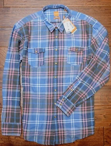 Hugo Boss Mens EdoslimE Slim Fit Blue Check Flannel Cotton Casual Shirt 3XL - Picture 1 of 9