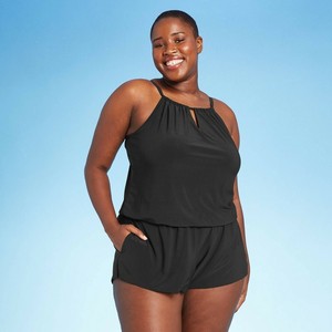 Black Plus One Piece Swimwear for Women 