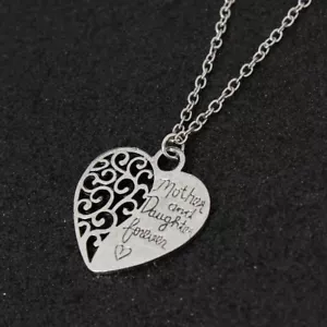 “Mother and Daughter Forever” Heart Shaped Chain/Necklace & Pendant Set - Gift - Picture 1 of 4