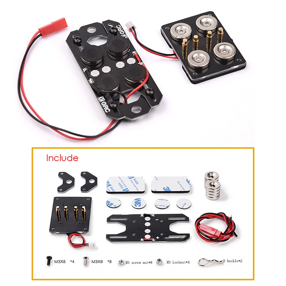 Magnetic Stealth Invisible Body Post Mount Shell Kit for RC Scx10 D90 Trx-4 Part