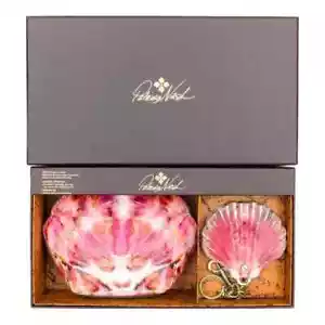 Patricia Nash Bellisara Leather Zip-Pouch & Lilla Mirror FOB Gift Set - Seashell - Picture 1 of 7