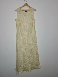 Lennie New York LNY Womens Dress Floral Overlay Ivory Maxi Sleeveless Size 14 - Picture 1 of 8