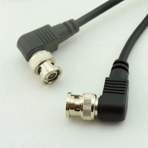 1x BNC Male to BNC Male 75ohm Right Angle Coaxial Cable for CCTV Cameras 3ft/1m - Picture 1 of 6