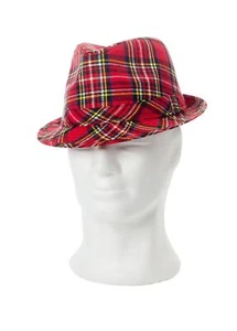 Gangsterhut - rot kariert 20erJahrehut Karnevalhut Faschingshut - Bild 1 von 1