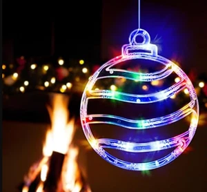 Bola de luz de ventana de Navidad alimentada por batería LED de succión navideña Lolstar - Imagen 1 de 4