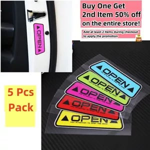 Set of 5 - Car Door Safety Reflective Warning Stickers – Universal Auto Decals - Picture 1 of 6