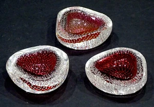 3 STUNNING! Vintage MURANO Seguso Bullicante ART GLASS Modern MCM Geode Bowl - Picture 1 of 6