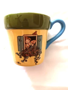Vtg. 1999 Mary Engelbreit "Planter" Coffee Mug Yellow Green Blue - Picture 1 of 6