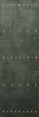 Alfombra Gabbeh de lana hecha a mano de alta calidad alfombra tribal corredor pasillo 2x9 pies Foto 1 de 4