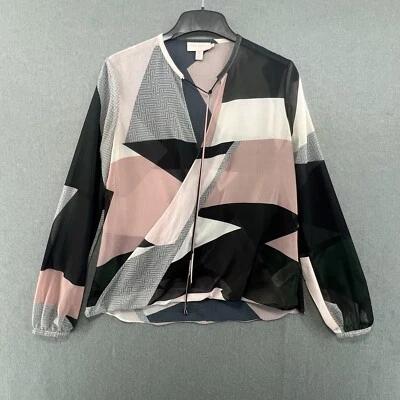 Ted Baker Rheyaa Sheer Crepe Blouse Size 1 / S Women’s Graphic Print Long Sleeve - Image 1 of 4