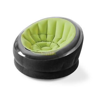 Intex Empire Inflatable Blow Up Lounge Dorm Camping Chair for Adults, Lime Green