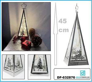 Winter-Deko-Pyramide-Metall-45cm-LED-Lichterkette-Silber-Optik Design Formano - Bild 1 von 23