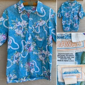 Vintage Hawaii Pullover Hawaiihemd Kurzarm Brusttasche Made In Hawaii - Bild 1 von 12