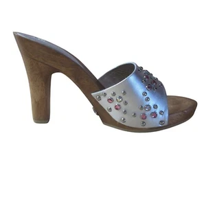 Bridget Women's Shoes Brianna Style Studded Silver Metalic  Size 10 - Imagen 1 de 12