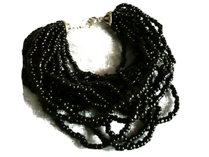 super klasse Armschmuck Armband Glas schwarz silber Folklore NEU + TOP - Bild 1 von 1