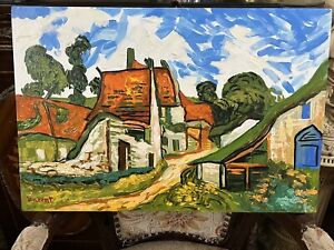 Vincent Van Gogh - Amazing Oil Canvas - Post impressionism - Signed -With Labels