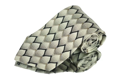 Enrico Guccini Mens Tie Light Brown & Black Net Geometric Silk Necktie 6 x 4 New - Image 1 of 3