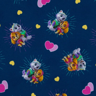 Baumwolljersey Paw Patrol Skye & Everest marine (Preis=0,5m)