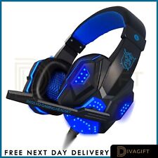 Gaming Headset Headphones For Xbox One PS4 PS5 Nintendo Switch PC 3.5mm Mic LED