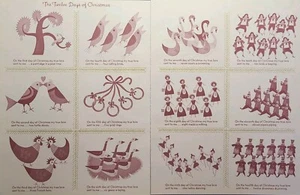 Impresión de revista vintage de mediados de siglo de los doce días de Navidad 1969 - Imagen 1 de 7