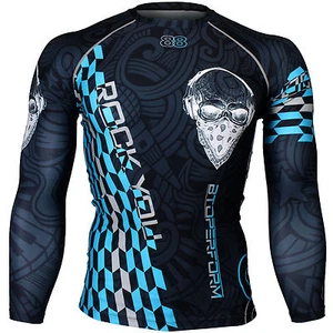 BTOPERFORM [FX-141B] Under Skin Tight Compression Rash guard Base layer BJJ MMA - Picture 1 of 6