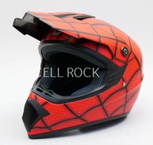 Kids Full Face HELMET Motorcross, Dirt Bike, ATV W/ Goggles + Gloves -RED- *S* - Picture 1 of 7