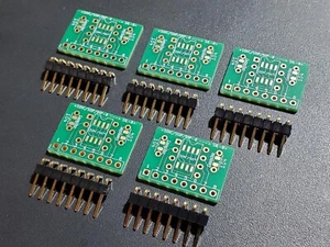 5X PCB Gold Pads SOIC-8 SOP-8 DIP-8 to SIL-8 SIL8 SIP-8 SIP8 JRC 5532. USA - Picture 1 of 9